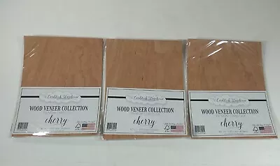 (3) Cherry Wood Veneer Paper From Cardstock Warehouse 8.5 X 11  - 12Pt- 10 Shts • $39.95