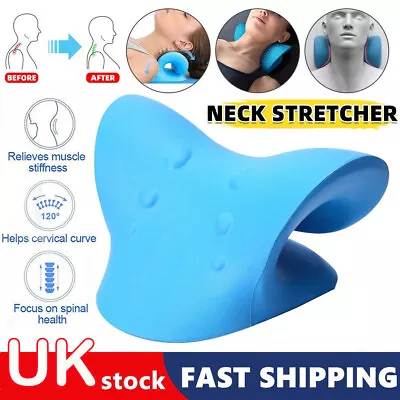 UK Neck Traction Pillow Original Cloud Shape Neck Stretcher Cervical Pain Relief • £6.99