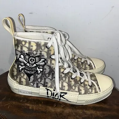 B23 Hightop Christian Dior Oblique Shawn Bee Embroidery Patch Sz 44 IT 13 US • $499.99