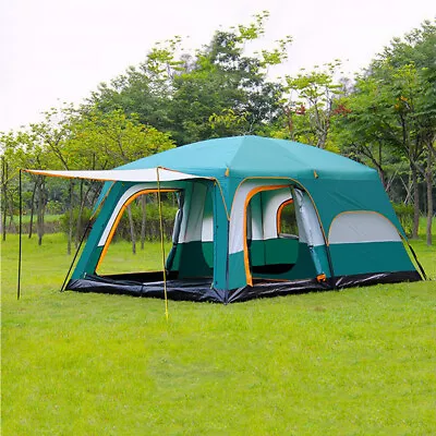 $280 • Buy 8-12 Person Two Bedrooms Large Family Tent With Awning Outdoor Camping Hiking