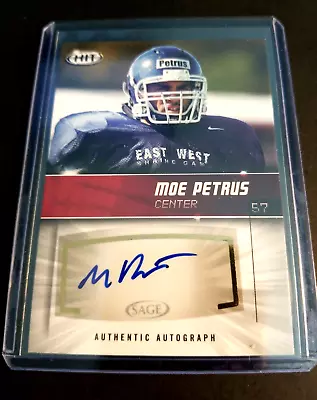 Moe Petrus Connecticut 2012 Sage Authenticate Autographed Football Card  • $4.50