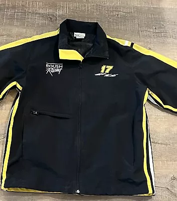 NASCAR Roush Racing S Matt Kenseth #17 Lined Track Full Zip Jacket Coat Black • $74