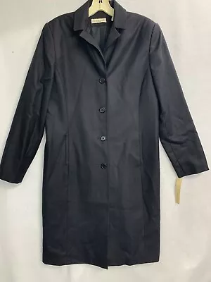 $45 • Buy Amanda Smith Pure Wool Women's 12 Long Buttons Trench Coat Black