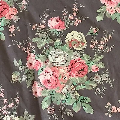 1 Laura Ashley PALE PURPLE SHABBY PINK ROSES Drapery Curtain Lined Panel 40”x84” • $40