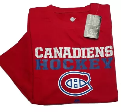 Official NHL Hockey Mens Montreal Canadiens T-Shirt  2XLT 2XLB Tall Red Blue NWT • $23.95