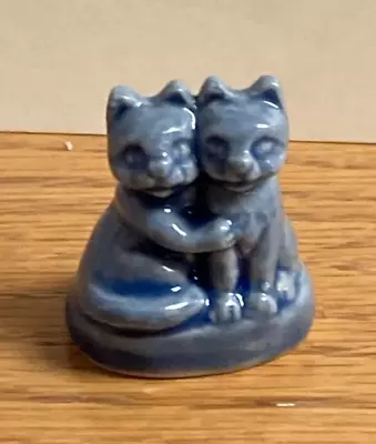 Wade Whimsies Red Rose Tea Mini Blue Hugging Cats Figurines Pet Shop Series Eng • $4