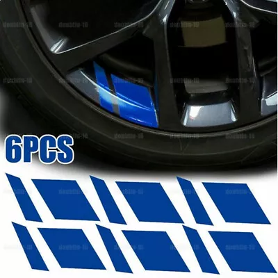 6pcs Blue Reflective Stickers Car Wheel Rim Vinyl Decal Accessories For 16 -21  • $4.62