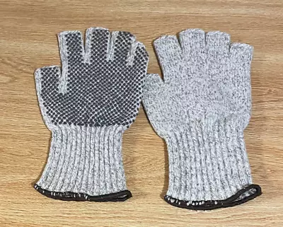 New Ragg Wool Fingerless Gloves With Dotted Grip Tip To Palm 5.5 In Total 9.5 In • $11.99