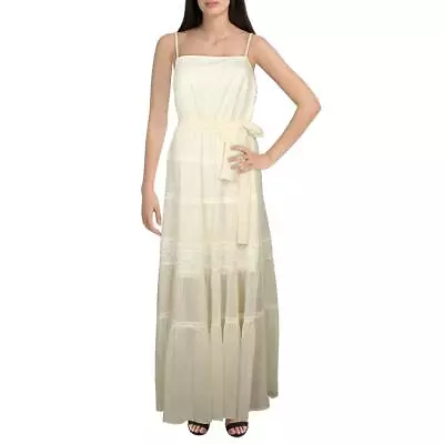 BCBG Max Azria Women’s Metallic Lace Trim Sleeveless Belted Maxi Gown • $50.99