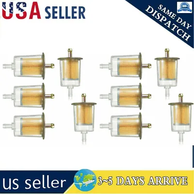 10X 3/8  Fuel Line Clear Plastic Fuel Filters Universal Motorcycle Filter Gas • $15.56