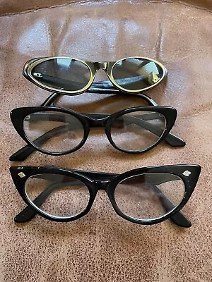 Vintage Lot Of 3 Pair Cat Eye Glasses Sunglasses • $39.97