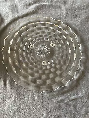 Vintage Fostoria American 12  Footed Clear Glass Cake Plate Platter • $12