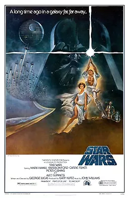 Art Print 1977 Promo Poster  Star Wars: A New Hope  Retro 70's Sci-fi Film Gift • $11.99