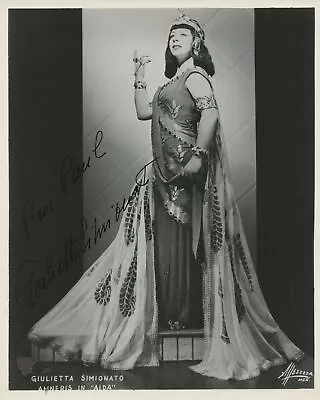 Giulietta SIMIONATO: Signed Photograph In  Aida  (OPERA) (VERDI) (MEZZO-SOPRANO) • $72