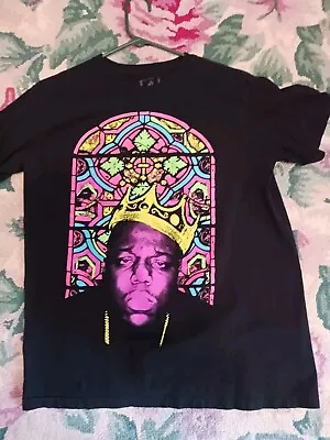 Notorious BIG Biggie Brooklyn Mint Black Men's Large T-Shirt Rap Stained Glass • $0.99