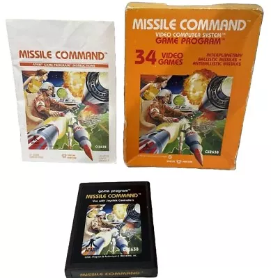 Atari  2600 Video Game Missile Command Game Box & Manual (1980) • $14.95