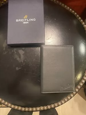 Breitling Card Wallet Passport Cash Travel Doc - Black Leather New In Box • $89.99