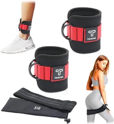 Tikaton Fitness Workout Ankle Straps For Cable Machines With Resistance Bands US • £18.61