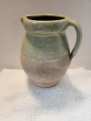 Vtg Guy Wolff X Smith Hawkins '04 Terracotta Green Glazed Pottery Pitcher 9”t • $70