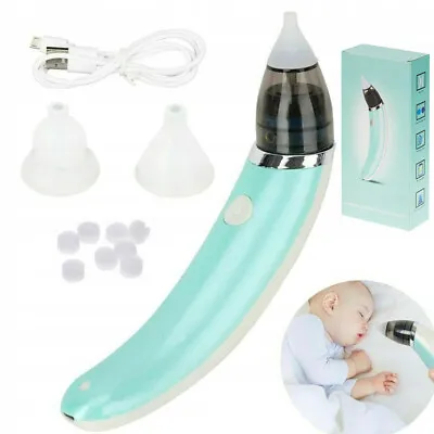 Electric Vacuum Sucker Nose Cleaner For Baby Nasal Aspirator Nose Snot Cleaner • £9.88