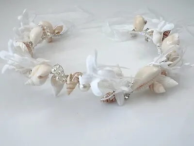 Women Mermaid Sea Conch Shell Cream White Hair Band Headband Crown Tiara • $24.61