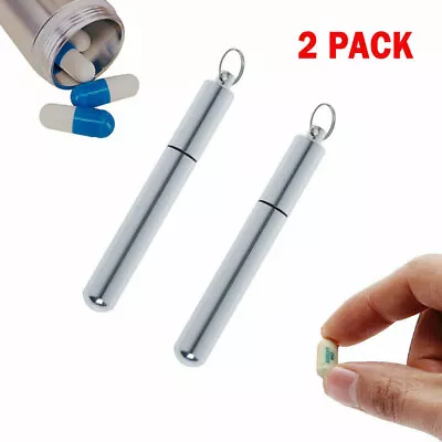 2X Keychain Waterproof Pill Box Bottle Holder Container Ear Spoon Toothpick Tool • $9.29