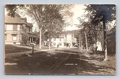 RPPC Street View Homes Stores People Hartford Vermont VT Real Photo Postcard • $28.83