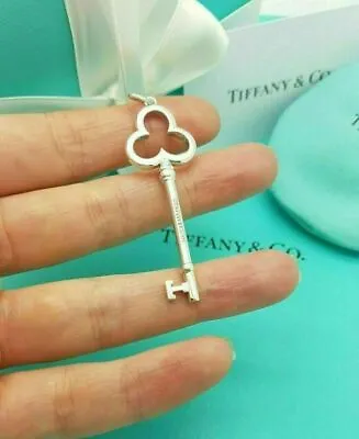 £274.99 • Buy Tiffany & Co. Very RARE Silver LARGE Trefoil Clover Key Pendant Charm Only