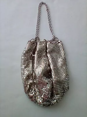 Whiting & Davis Silver  Mesh Mini Pouch Purse • $11.99