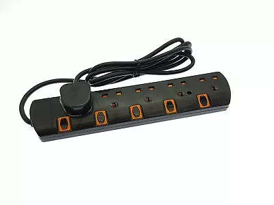 £13.99 • Buy Switched Surge Protected Gang Extension Lead With Led Indicators 2M/5M Black 