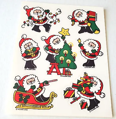 Vintage Sticker Sheet Christmas Hallmark Santa Sleigh Lights Stocking • $3.50
