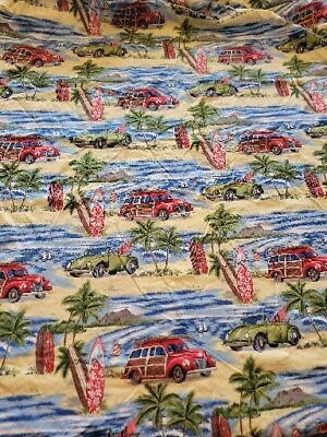 DEAN MILLER  TWIN  BED HAWAIIAN ISLAND  SURFBOARD  DUVET COVER COTTON 62  X 84  • $39.99