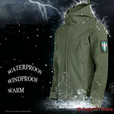 Mens Waterproof Military Jacket Winter Hooded Breathable Outdoor Tactical Coat • $32.46