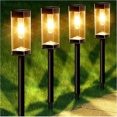 Solar Pathway Lights Stainless Steel With LED Tungsten Filament Bulb (8 Pack) • $40.05