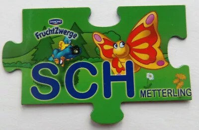 Danone - Fruit Dwarfs Magnetic Puzzle - Animals  Magnetic SCH - Butterfly  2010 • £0.86