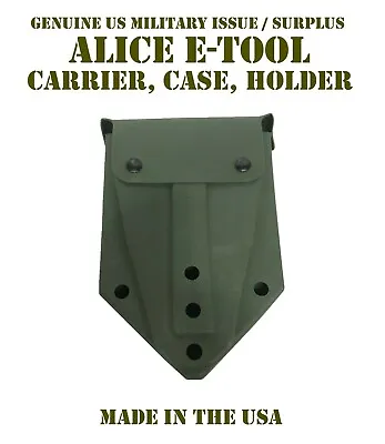 Us Military Entrenching E-tool Folding Shovel Od Carrier Pouch Cover Alice Clips • $11.95