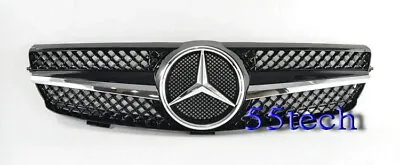 W209 CLK CLK500 CLK320 GRILL Grille 2003 2009 1 Fin AMG Black CHROME • $185.25