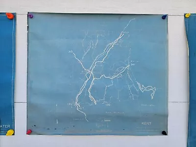 Vintage Town Of KENT CT Highway Dept. Blueprint Map Poster 29  X 25  • $36.75