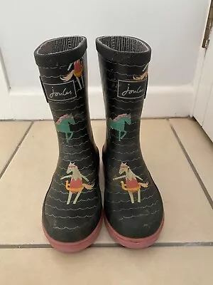 Girls’/Child's Joules Wellies / Wellington Boots Size UK 10 Horse Pattern • £5