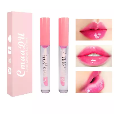 BINGBRUSH 2 Pcs Color Changing Lip Gloss Lip Oil Tinted Pink Magic Mood Lipstic • $19.99