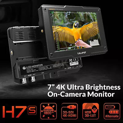 LILLIPUT H7S 7 Inch 4K Ultra Brightness On- Monitor With Full  A4P2 • £209.99