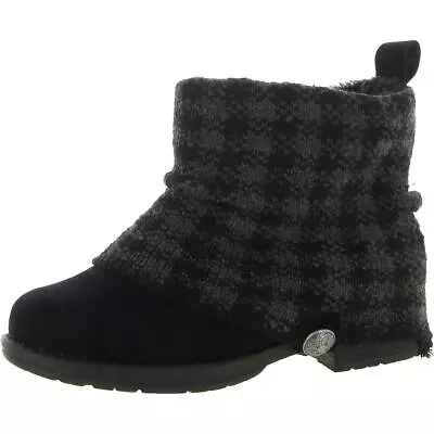 Muk Luks Womens Pattrice Gray Knit Ankle Boots Shoes 6 Medium (BM) BHFO 3038 • $11.99