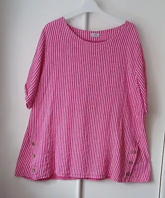 Italian Lagenlook Linen/cotton Blend Relaxed Fit Tunic One Size 16/18/20 Nwot • £15