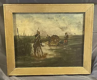 Antique Original Oil On Board Painting “La Soif” French Military • $289.50