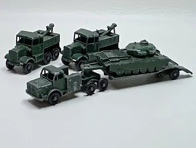 Vintage Moko Lesney M3 Mighty Antar Tank Transporter & Centurion Tank + 2 Tow T • £20