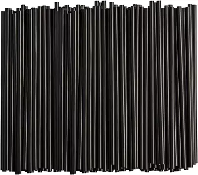  [250 Count] Black Disposable Plastic Drinking Straws - 7.75  High • $11.76