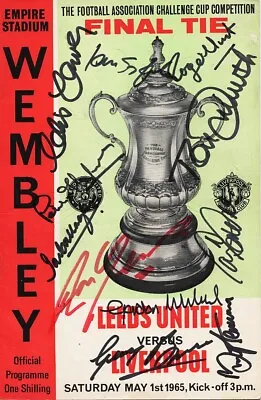 Liverpool Leeds 1965 FA Cup Final Programme : Team Squad Signed Autographs RARE • £49.99