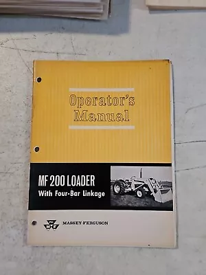 Vintage Original MASSEY FERGUSON MF 200 LOADER OPERATORS MANUAL • $13.45