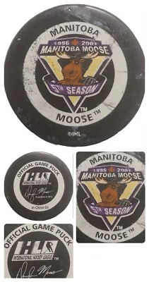 1996-2001 Manitoba Moose Ihl Official Game Puck Inglasco Mfg. Made In 🇨🇦 • $27.24