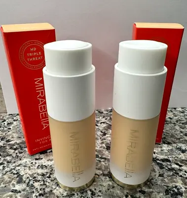 Mirabella Invincible Anti-Aging Full Coverage HD Foundation Fair F60 Pack Of 2 • $42.95